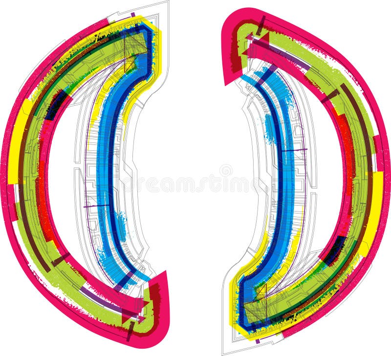 Art Sketched Fonts, Uppercase Symbols, Letter K Stock Illustration