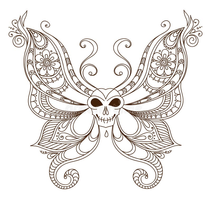 Art Skull Butterfly Tattoo. Henna Mehendi Stock Vector - Illustration of mexican, festival: 61165786 Art Skull Butterfly Tattoo. Henna Mehendi Stock Vector - Illustration of mexican, festival: 61165786