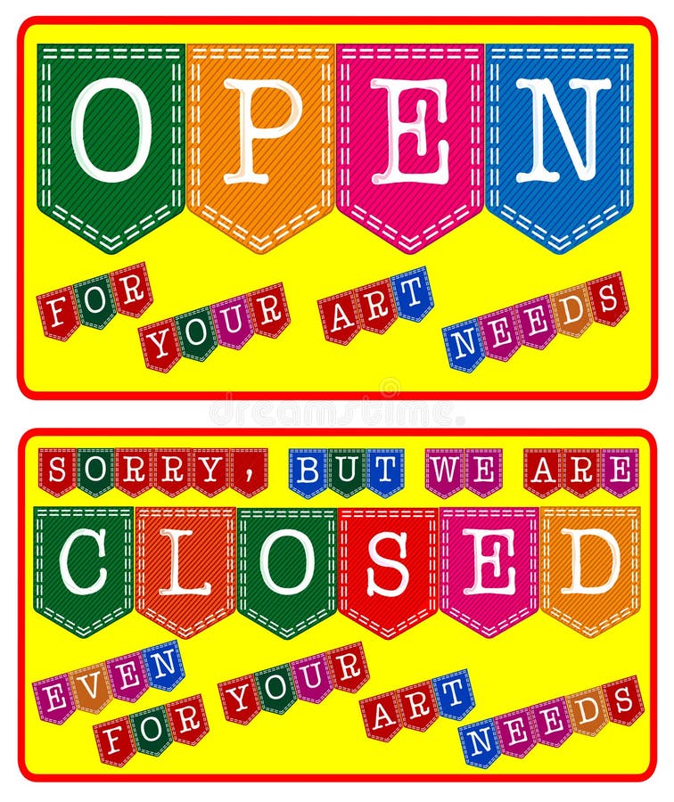 Art Store Open and Closed Sign Stock Vector - Illustration of shop ...