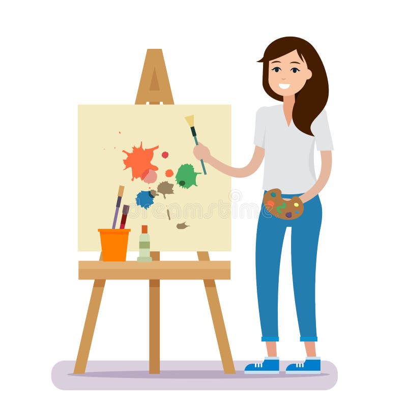 Painter Artist Woman stock vector. Illustration of woman - 38368968