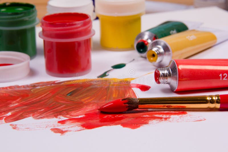 Art supplies stock photo. Image of tool, green, closeup 33701324