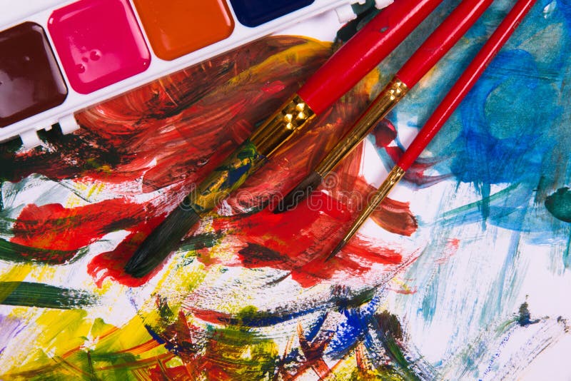 Art supplies stock image. Image of green, drawing, colors 33701355