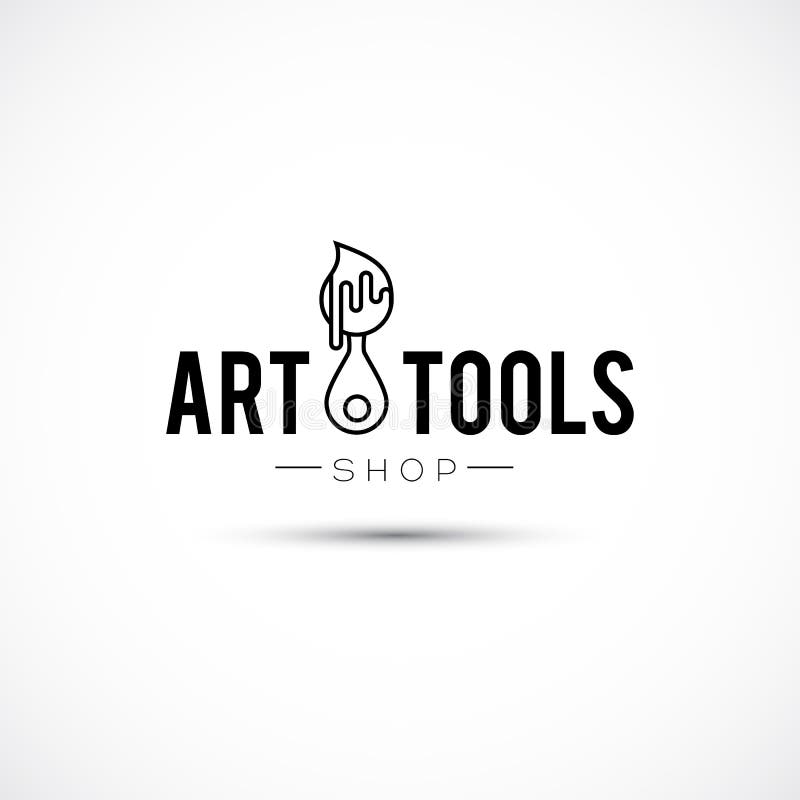 Art Tools and Materials for Painting Logo Stock Illustration