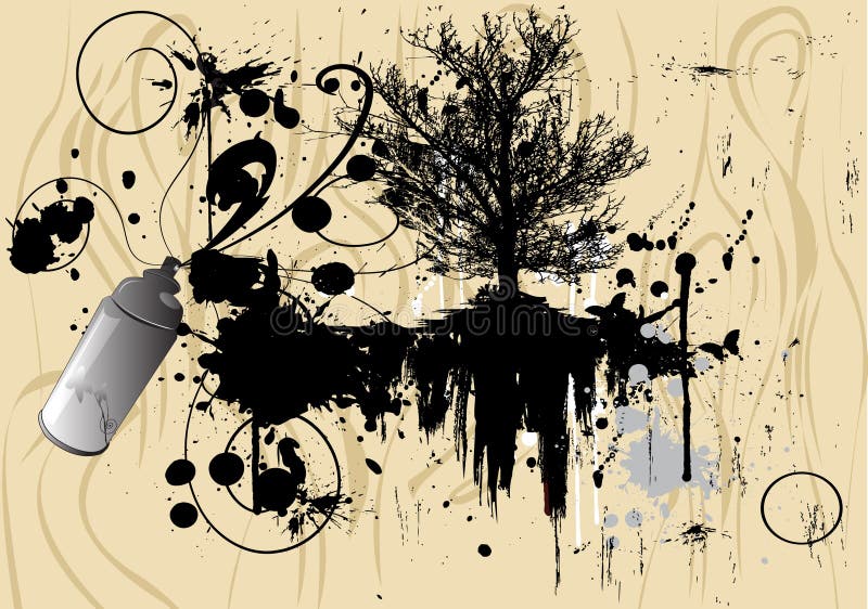 Art tree, grunge background royalty free illustration