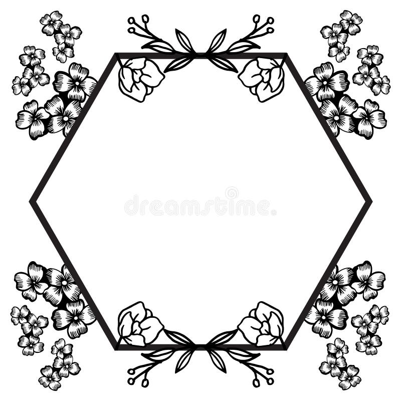 black and white simple floral border