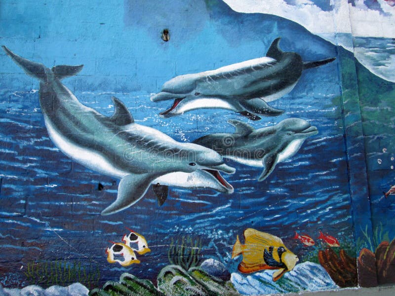 Art urbain dauphins photo stock Art urbain dauphins photo stock