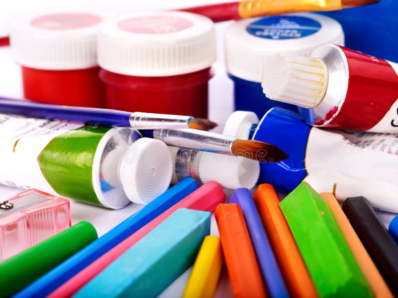 Art utensils stock photo. Image of back, closeup, stationery 20566636