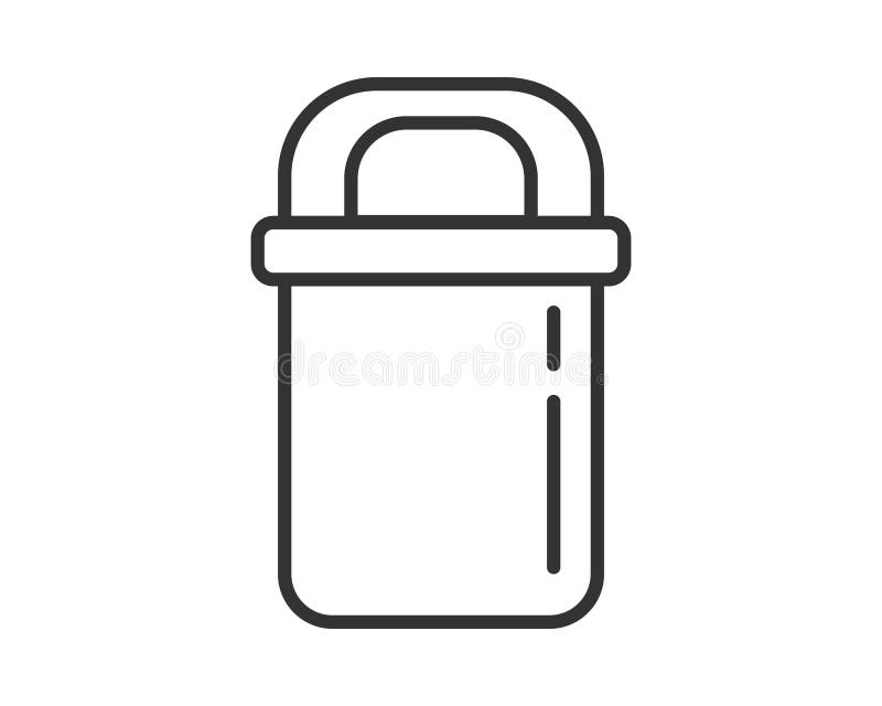 Arta minimalistă a unui container modern elegant cu mâner. Reprezintă organizația de stocare sau izolarea. Flexibil pentru royalty free illustration