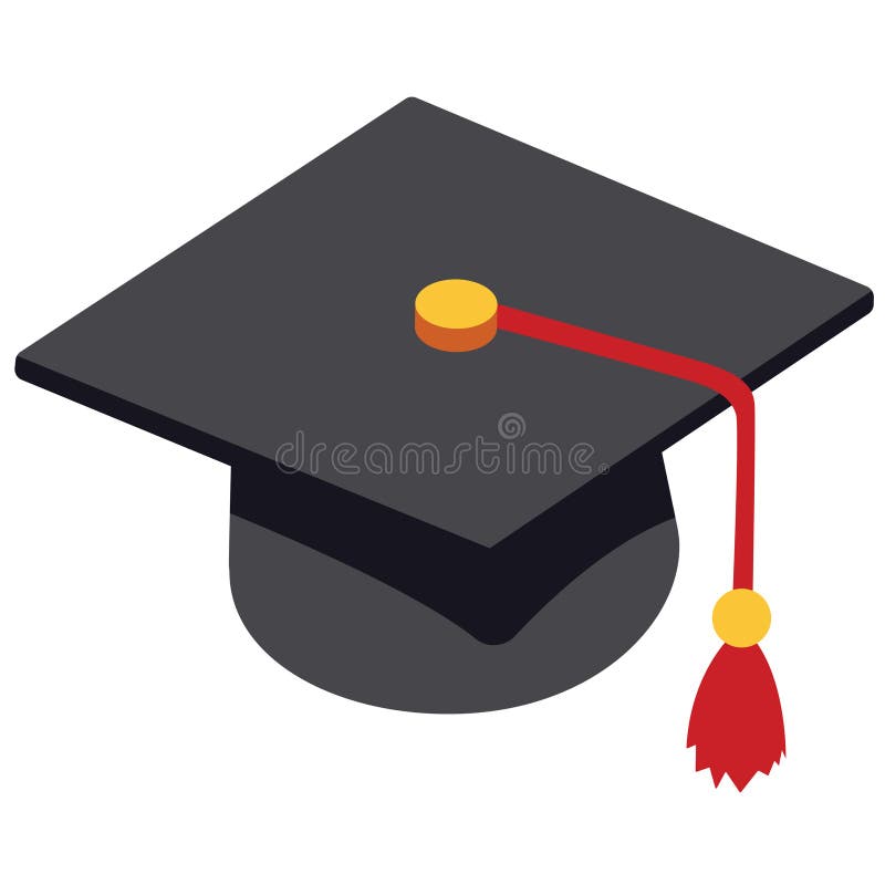 2d illustration black graduation cap royalty free illustration