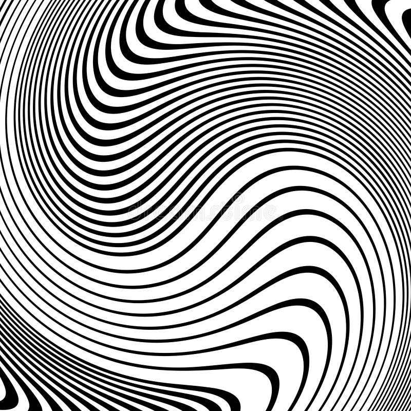 Faixa Curva Abstrata Em Preto E Branco. Onda Ilustração do Vetor