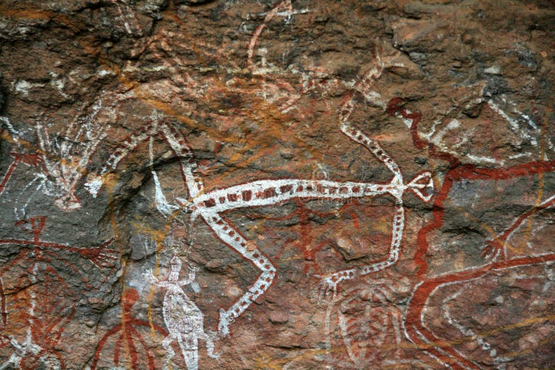 Arte aborigena della roccia - sosta di Kakadu, Australia immagini stock libere da diritti Arte aborigena della roccia - sosta di Kakadu, Australia immagini stock libere da diritti