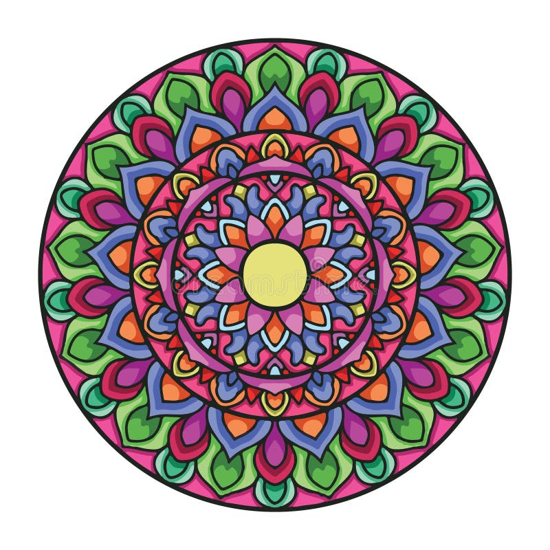 Arte colorida tirada mão da mandala do vetor com o ornamento étnico floral do sumário Ornamento tribal Ilustração da garatuja da ilustração do vetor Arte colorida tirada mão da mandala do vetor com o ornamento étnico floral do sumário Ornamento tribal Ilustração da garatuja da ilustração do vetor