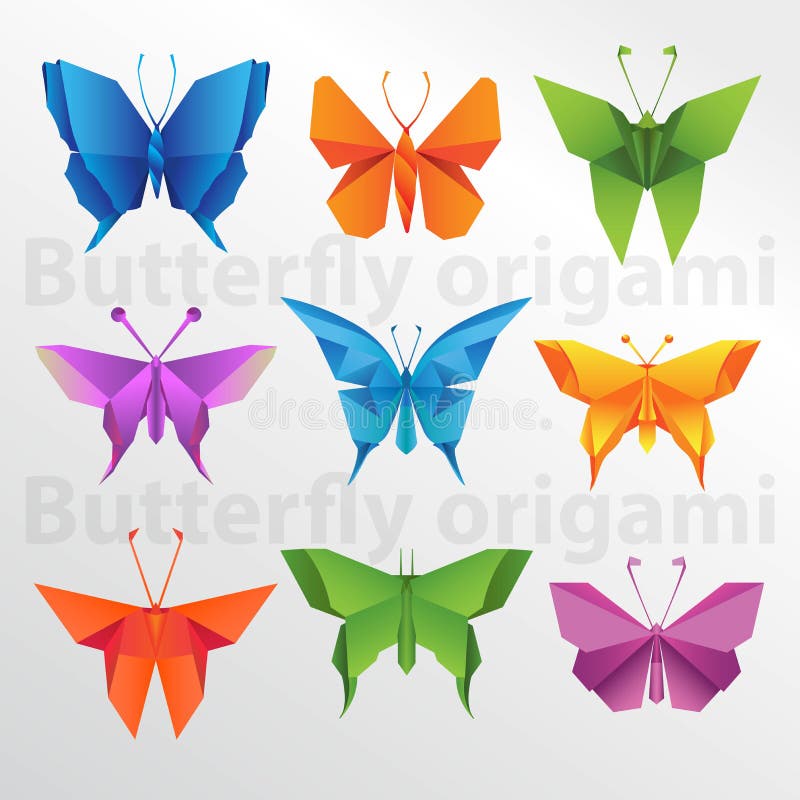 Farfalle Della Carta Giapponese Di Origami Immagine Stock - Immagine di  icona, sfondo: 110530773