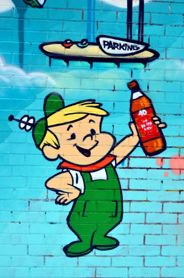 Arte da rua o Jetsons ilustração do vetor Arte da rua o Jetsons ilustração do vetor