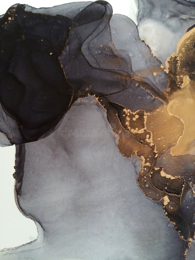 Arte de fluido abstracto de lujo pintura fondo de fondo técnica de tinta de alcohol verde y oro Los bordes duros de la pintura sa