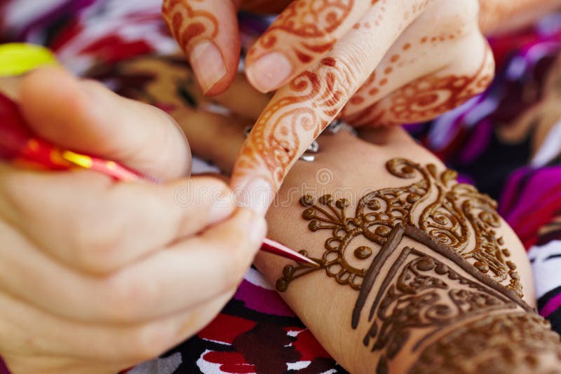 The Indian pattern is drawn a girl. Mehandi. The Indian pattern is drawn a girl. Mehandi