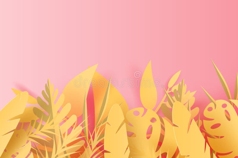 arte de papel 3D de la decoración tropical de la palma de la hoja de la estación de verano del ejemplo en el fondo puesto del esp ilustración del vector arte de papel 3D de la decoración tropical de la palma de la hoja de la estación de verano del ejemplo en el fondo puesto del esp ilustración del vector