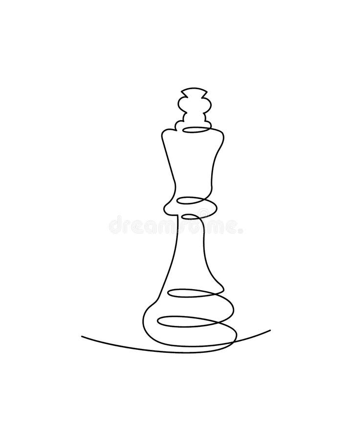 Desenho Contínuo De Uma Linha De Peão, Cavaleiro, Rei, Rainha, Gancho, Bispo.  Simples Peças De Xadrez Linha Arte Ilustração Vetorial. Royalty Free SVG,  Cliparts, Vetores, e Ilustrações Stock. Image 197806217