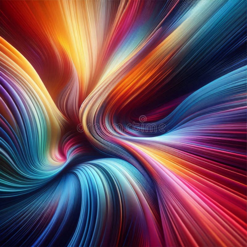 Arte digital de líneas coloridas y giratorias abstractas fotos de archivo