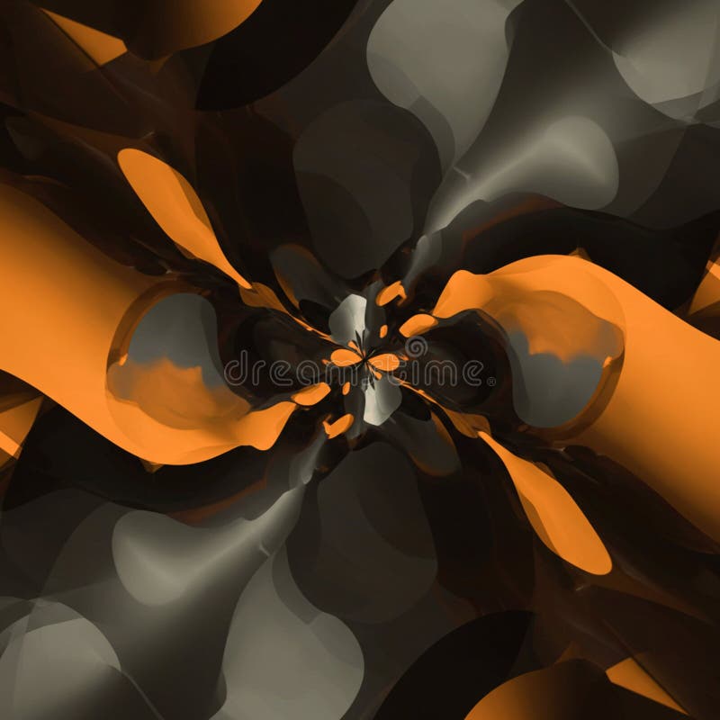 Arte digitale astratta con modelli di oscillazione arancione e grigio. illustrazione vettoriale