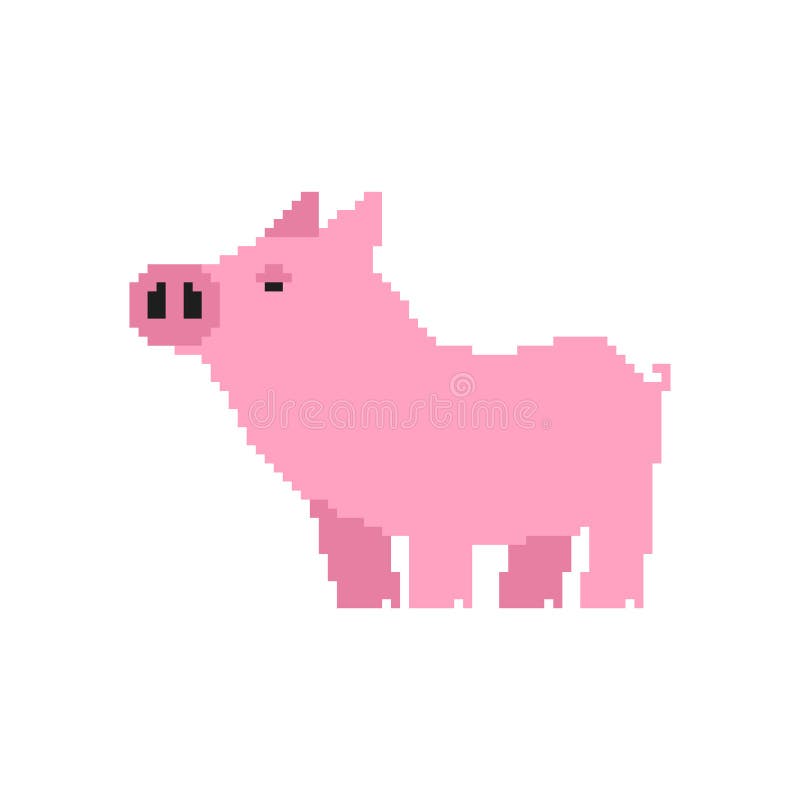 pixel arte ilustração porco. pixelizada porco. Fazenda celeiro porco animal  ícone pixelizada para a pixel arte jogos e ícone para local na rede Internet  e vídeo jogo. velho escola retrô. 26512831 Vetor