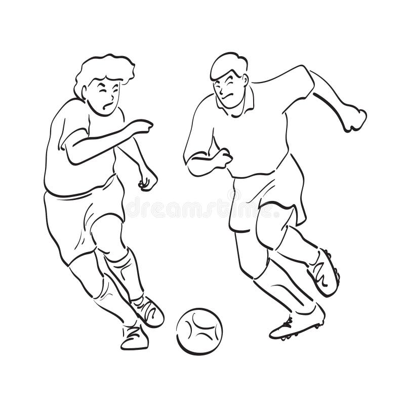 Ilustração De Cor Do Futebol Do Jogo De Dois Amigos Para a Web E O Projeto  Moile Ilustração Stock - Ilustração de esfera, pessoal: 98745259