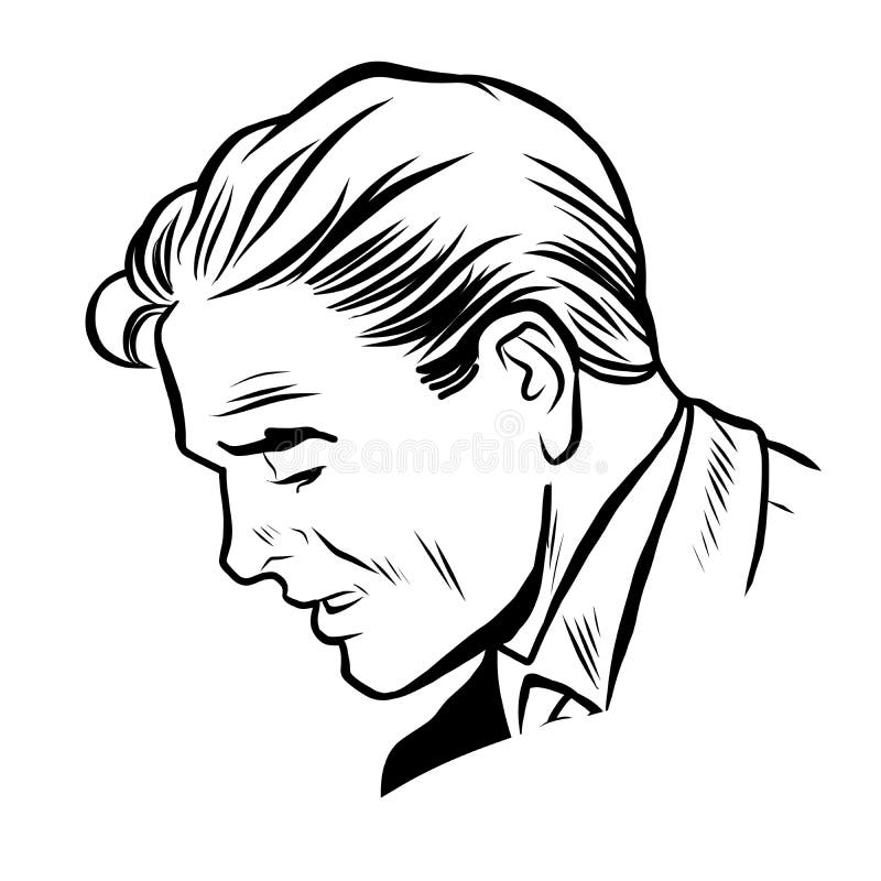 Arte em linha do homem de negócios do homem ilustração stock Arte em linha do homem de negócios do homem ilustração stock