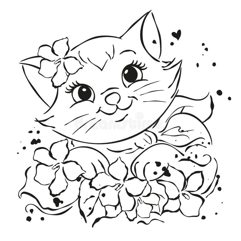 Desenho felino bonitinho kawaii anime gatinho preto mágico bruxa