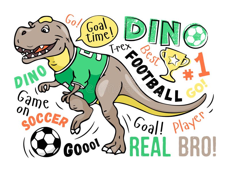 Dinossauro do futebol ilustração stock. Ilustração de competitivo - 6316690