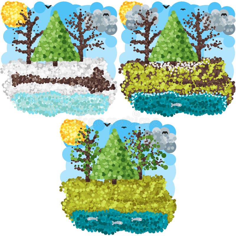 Arte redondo de los pixeles de la primavera libre illustration Arte redondo de los pixeles de la primavera libre illustration