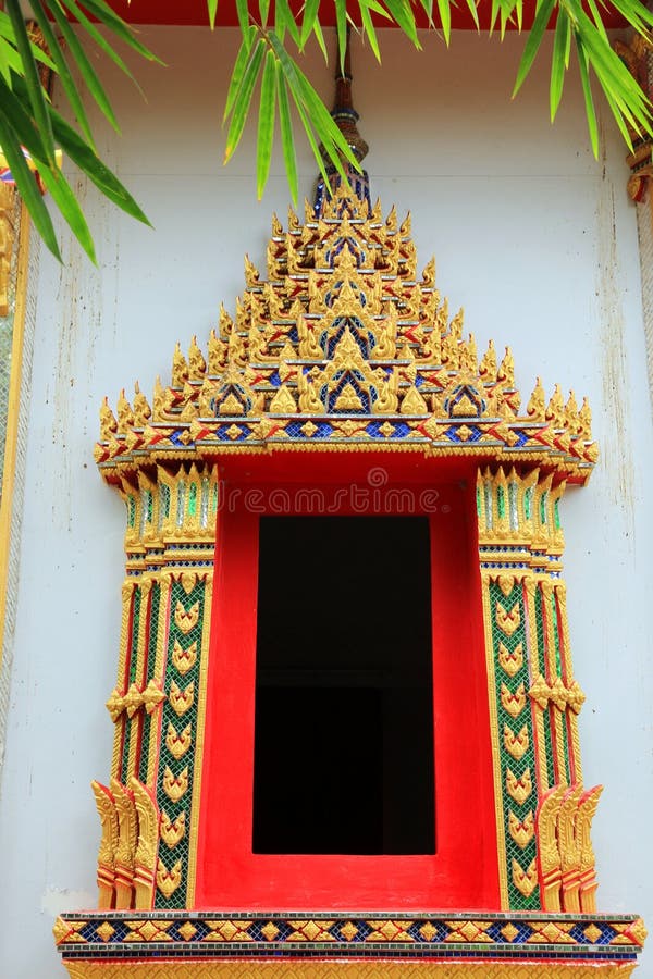 Arte thailandese nel tempio fotografia stock