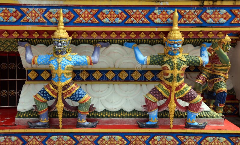 Arte tailandese in tempiale fotografie stock