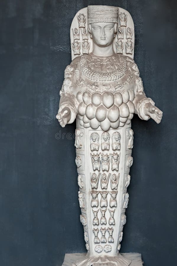 The marble statue of Artemis in Ephesus site, Turkey. The marble statue of Artemis in Ephesus site, Turkey