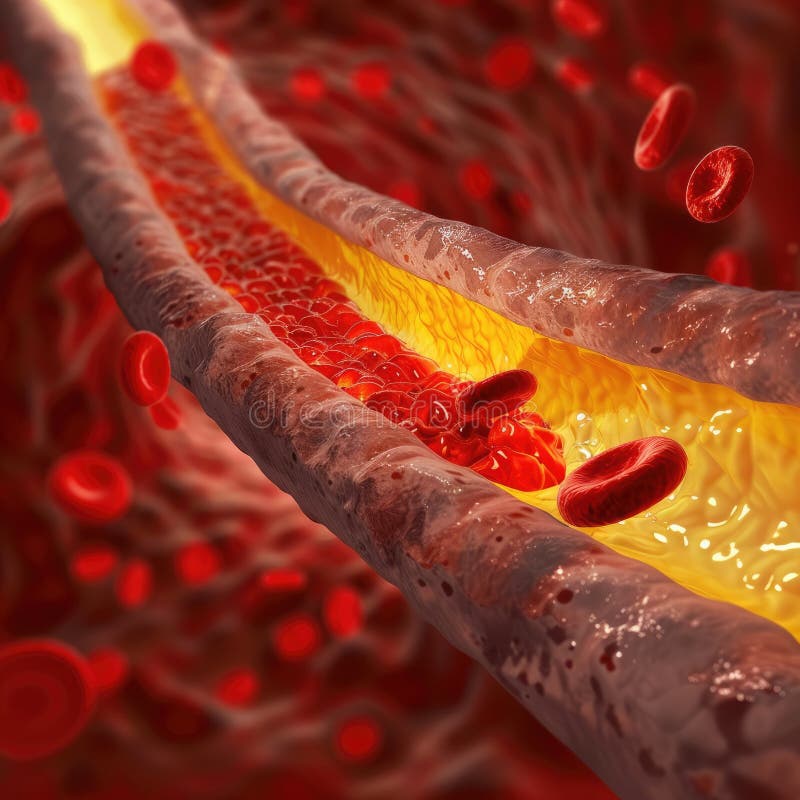 Artery clog: atherosclerosis - the cholesterol buildup in arteries, its risks, and strategies for prevention and treatment  AI generated. Artery clog: atherosclerosis - the cholesterol buildup in arteries, its risks, and strategies for prevention and treatment  AI generated