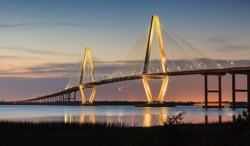 Arthur Ravenel bednarza rzeki mosta Charleston Nowy SC obrazy stock Arthur Ravenel bednarza rzeki mosta Charleston Nowy SC obrazy stock
