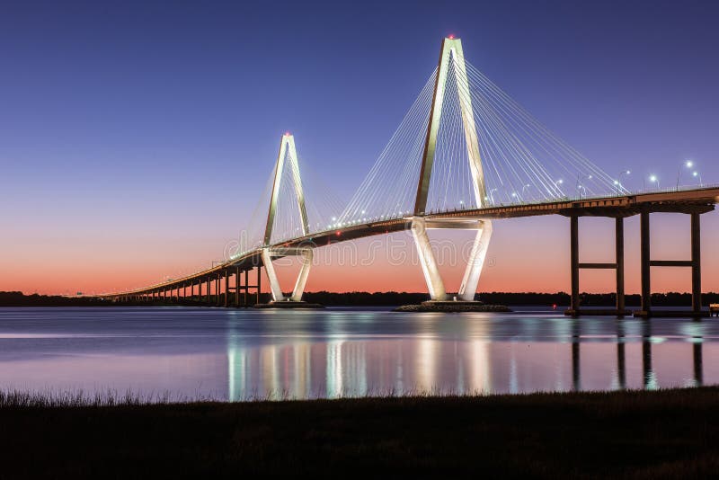 Charleston SC Arthur Ravenel Jr. Suspension Bridge Over South Carolina