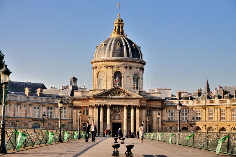 The library Mazarine in Paris, France. The picture was taken from the bridge Pont des Arts. The library Mazarine in Paris, France. The picture was taken from the bridge Pont des Arts