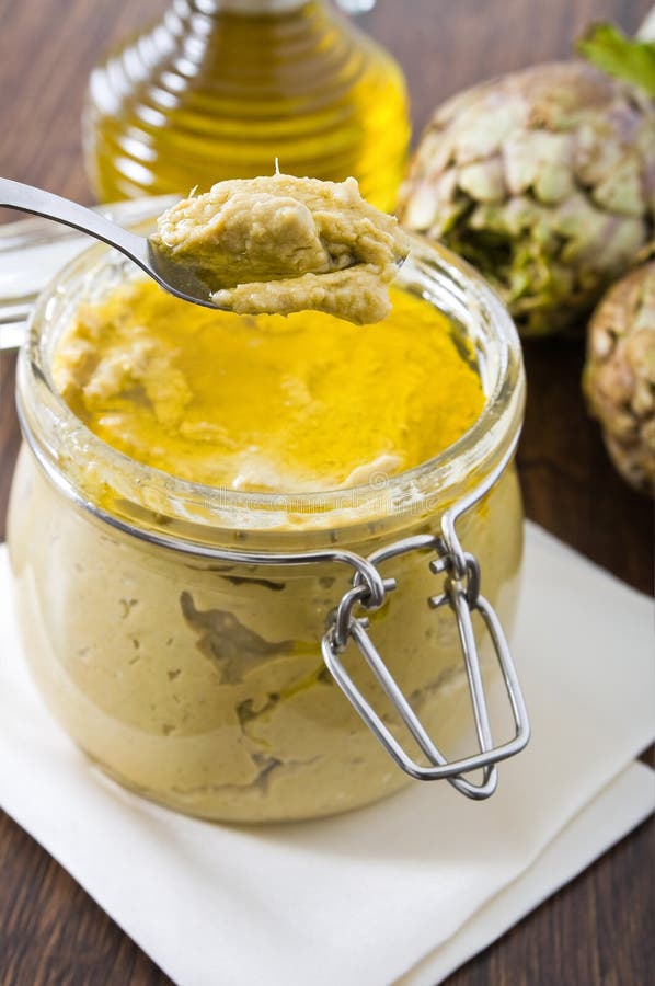Artichoke Pesto in Glass Jar. Stock Photo Image of edible, ingredient