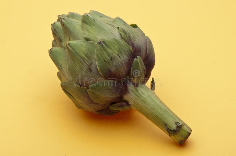 Artichoke on Yellow stock photo. Image of artichoke, entertaining