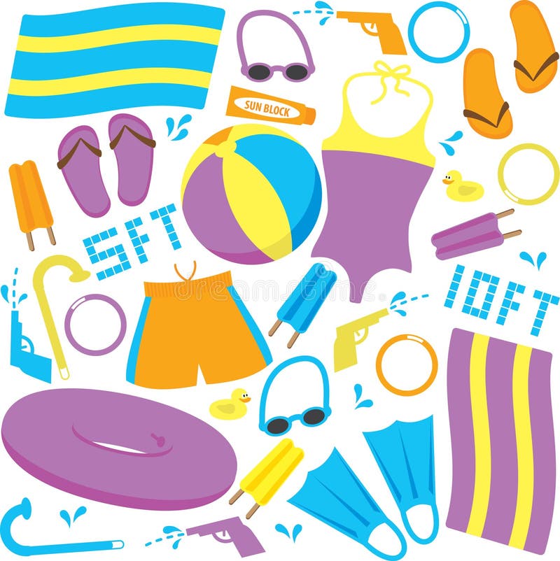 Articles de piscine illustration libre de droits Articles de piscine illustration libre de droits