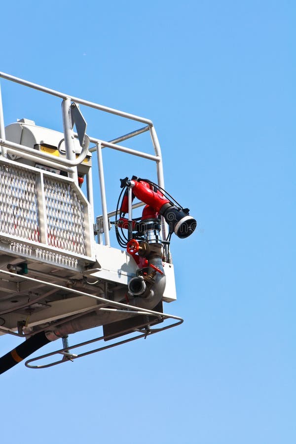 Articulated Aerial Hydraulic Platform Stock Image Image of fire, blue