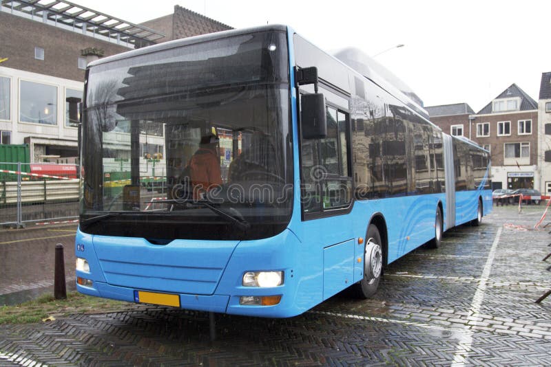 Articulated bus stock photo. Image of blue, transit, parked 1564000