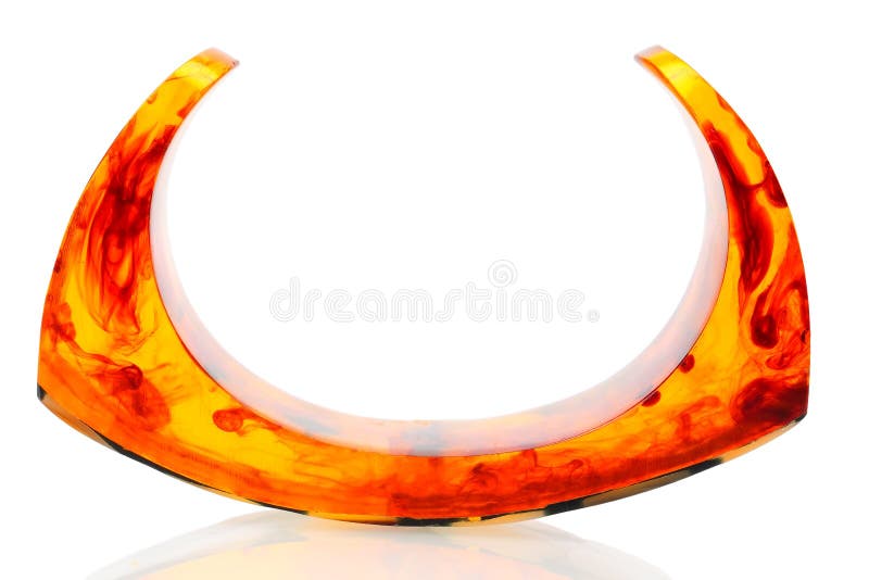 Artificial amber bracelet on white