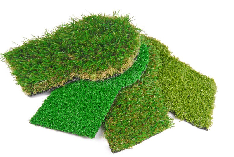 Artificial astroturf grass samples