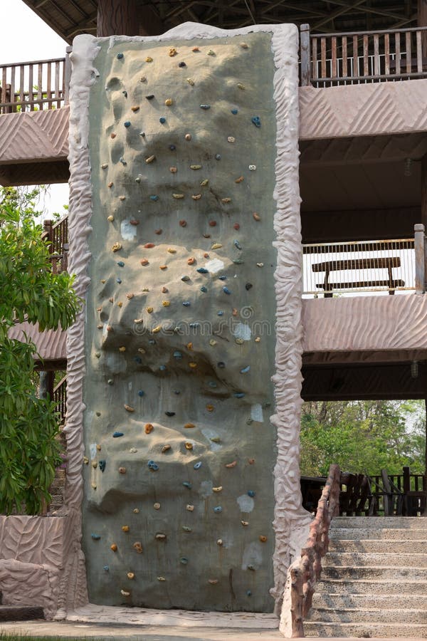 Artificial Climbing Wall in Outdoor. Stock Image Image of design