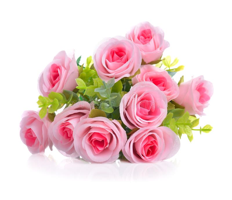 Artificial Flowers Isolated on White Background Stock Image Image of flowers, background