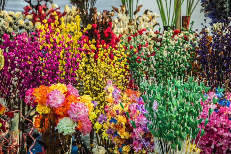 Artificial flowers on sale stock photo. Image of business 47523178