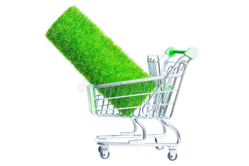 Artificial grass supply and installation service stock photo