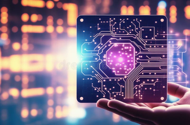 Artificial Intelligence Ai Circuit Board in Shape Electronic Stock Circuit Diagram