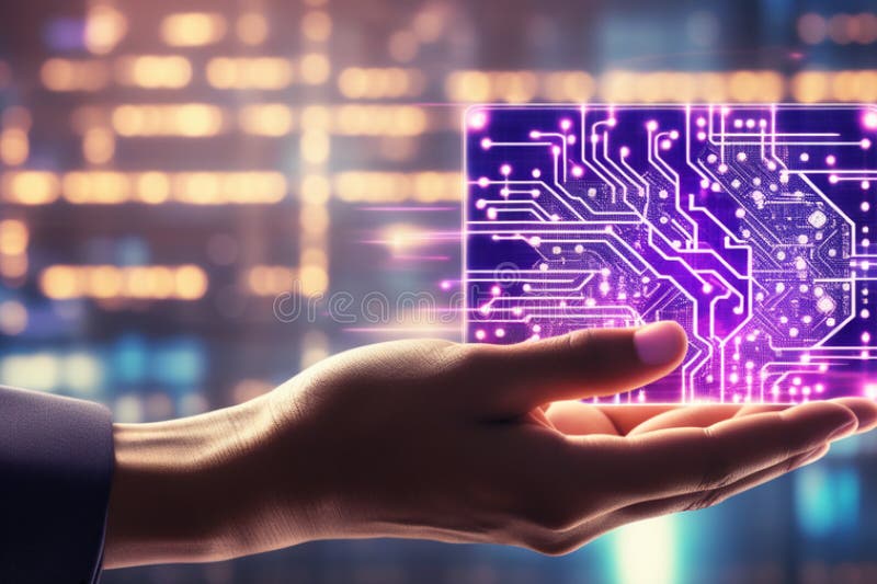 Artificial Intelligence Ai Circuit Board in Shape Electronic Stock ... Circuit Diagram